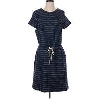 Lou & Grey Casual Dress - Popover: Blue Polka Dots Pattern Dresses - Used