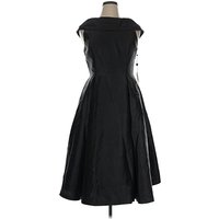 Adrianna Papell Cocktail Dress - A-Line: Black Dresses - Used - Size