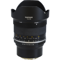 Samyang MF 14mm f/2.8 WS Mk2 Full-Frame Manual Lens with Free/Click Aperture Ring for Sony E-Mount, Black - EX - Excellent - With Caps