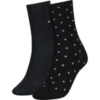 Chaussettes en coton à pois pour femmes – Noires – Pointures 35 à 38