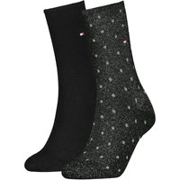 Chaussettes pour femmes à pois en lurex pailleté - Lot de 2 - Lurex noir - Pointures 35 à 38