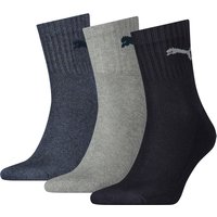 Chaussettes de sport mi-hautes en coton, 3 paires – Bleu marine – Pointure 43-46