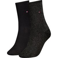 Chaussettes décontractées pour femmes - Lot de 2 - Lurex noir - Pointures 39 à 42