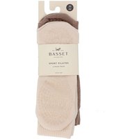 Dames hoge pilates sokken met antislip - Cream / Beige Melange - 39-42 - 2 paar