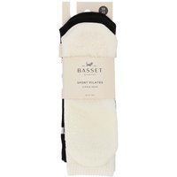 Dames hoge pilates sokken met antislip - Off White / Black - 35-38 - 2 paar