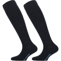 Chaussettes hautes en coton - Bleu marine - Tailles 31-34 - 2 paires