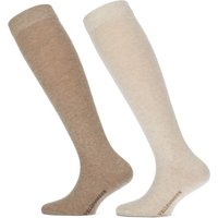 Chaussettes hautes en coton - Beige chiné - Tailles 27-30 - 2 paires