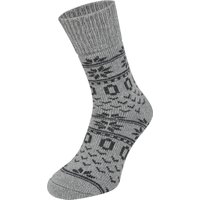 Chaussettes épaisses en laine à motif norvégien – Écru – 35-38