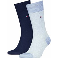 Lot de 2 paires de chaussettes classiques Tommy Hilfiger pour homme - Bleu clair - Pointures 39 à 42