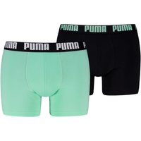Boxers unis pour homme en coton bio - Menthe fraîche - Noir - XXL - Lot de 2