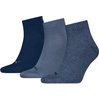 Unisex quarter sokken - Denim Blue - 39-42 - 3 paar