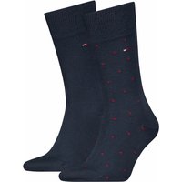 Lot de 2 paires de chaussettes à pois Tommy Hilfiger pour homme - Rouge marine - Pointures 39 à 42