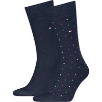 Chaussettes structurées pour homme - Lot de 2 - Motif à pois - Marine - Pointures 39 à 42