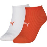 Chaussettes de sport pour femme en coton doux - Rouge et blanc - Pointures 39 à 42 - Lot de 2 paires