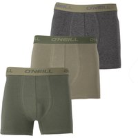 Boxers homme en coton uni - Vert/Anthracite Mel - XL - Lot de 3