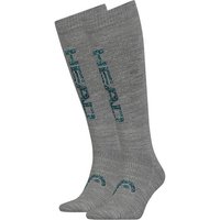 Chaussettes de ski unisexes avec logo débutant – Grises – Tailles 35 à 38