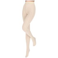 Collant en modal à câbles – Écru – L-XL