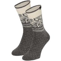 Chaussettes en laine pour homme, motif norvégien – Gris chiné – 39-42