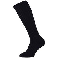 Chaussettes hautes en laine pour homme, semelle éponge – Gris chiné foncé – Tailles 45-47