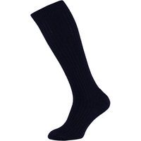 Chaussettes hautes en laine pour homme, semelle éponge – Bleu marine – Pointures 45 à 47
