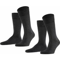 Lot de 2 paires de chaussettes Happy pour homme – Anthracite chiné – 47-50