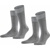 Lot de 2 paires de chaussettes homme Happy – Gris clair chiné – Pointures 43 à 46