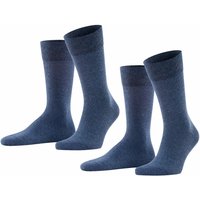 Lot de 2 paires de chaussettes Happy pour homme – Bleu marine chiné – Pointures 39 à 42