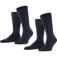 Lot de 2 paires de chaussettes Happy pour homme – Bleu marine foncé – Tailles 39 à 42