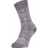Chaussettes épaisses en laine à motif norvégien – Gris chiné – 35-38
