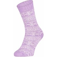 Chaussettes épaisses en laine à motif norvégien – Lilas – 35-38