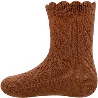 Chaussettes enfant en coton ajouré – Brique – 19-22