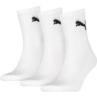 Chaussettes de sport mi-hautes en coton, 3 paires – Blanches – Pointures 39 à 42