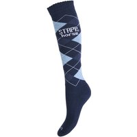 Chaussettes d'équitation à motif losanges – Bleu marine – 43-46