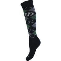 Chaussettes d'équitation à motif losanges – Noir et vert – 39-42