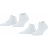 Chaussettes de sport pour femmes Happy (lot de 2) – Blanches – Pointures 35 à 38