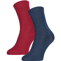 Chaussettes enfant en coton uni – jean-bordeaux-rouge – 27-30