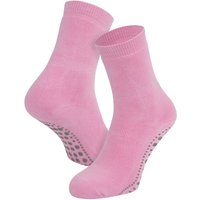Chaussettes enfant en coton antidérapant – Rose clair – 27-30