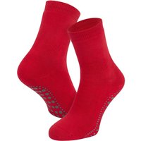 Chaussettes enfant antidérapantes en coton – Rouges – Pointures 31 à 34