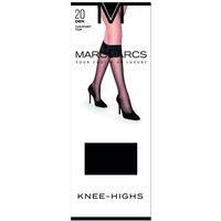 Chaussettes hautes 20 deniers avec bord-côte confort – Noir presque pur – M-L