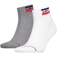 Chaussettes de sport simples avec logo – Blanc Gris – 35-38