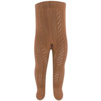 Collants enfant en coton ajouré – Brique – 98-104