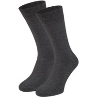 Lot de 2 paires de chaussettes classiques en coton pour homme – Anthracite – Pointure 47-50