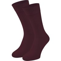 Lot de 2 paires de chaussettes classiques en coton pour homme – Bordeaux – Pointures 39 à 42