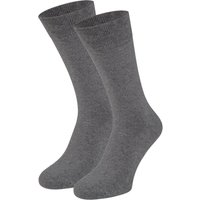 Lot de 2 paires de chaussettes classiques en coton pour homme – Gris foncé – Pointure 47-50