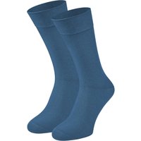 Lot de 2 paires de chaussettes classiques en coton pour homme – Bleu pétrole – Pointures 39 à 42