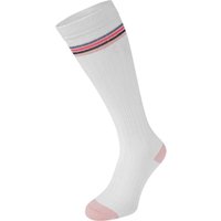 Chaussettes hautes en coton à rayures côtelées pour enfants – Blanches Oldpink – 19-22