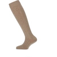 Chaussettes hautes YM à torsades – Beige chiné – 31-34