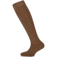 Chaussettes hautes YM torsadées – M Marron chiné – 23-26
