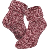 Chaussettes d'intérieur en laine pour femme, antidérapantes – Bordeaux – 35-38