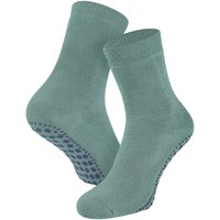 Chaussettes enfant antidérapantes en coton - Eucalyptus - 23-26